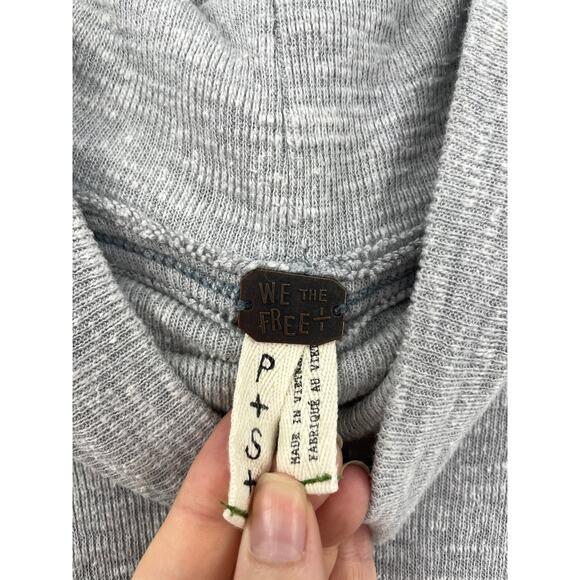 We the Free People Top Womens Small Long Sleeve Gray Split Back Turtleneck - Picture 3 of 6